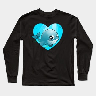 love baby blue whale Long Sleeve T-Shirt